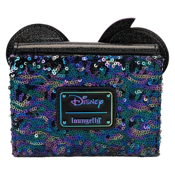 Loungefly Disney Minnie Mouse Spiderweb Sequin Flap Wallet Exclusive - Picture 5 of 5